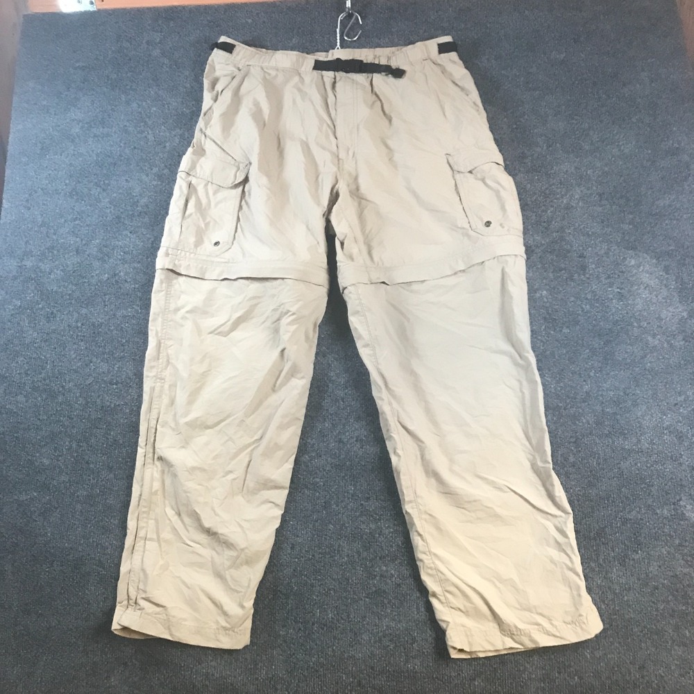 REI Co-Op Sahara Convertible Cargo Pants Mens Lx30 (Fits 35x27.5) Beige Camping